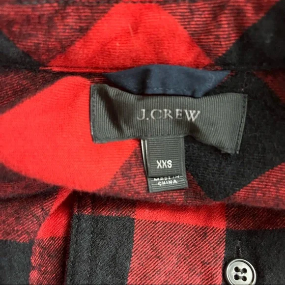 J Crew Red Buffalo Plaid Pullover Shirt Jacket. - Picture 9 of 11